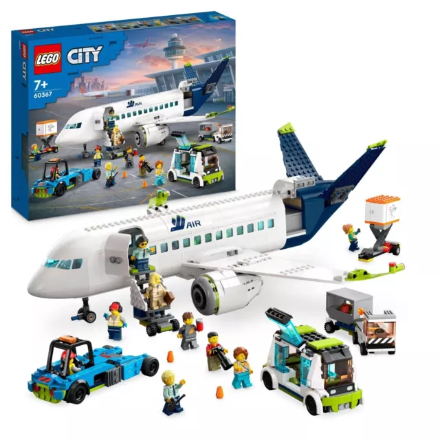 Lego 60367 Aereo Passeggeri Aeroplano Veicoli Aeroporto 9 Minifigure 913 Pezzi