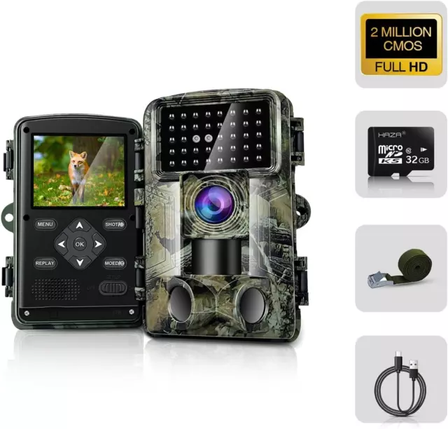 Caméra De Chasse 2.7K/1580P 58MP FULL HD + Carte SD 32GB Infrarouge