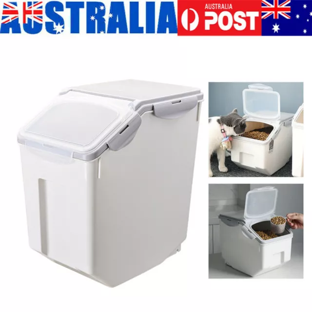 10/15KG Kitchen Grain Case Pet Storage Box Cereal Dispenser Food Rice Container