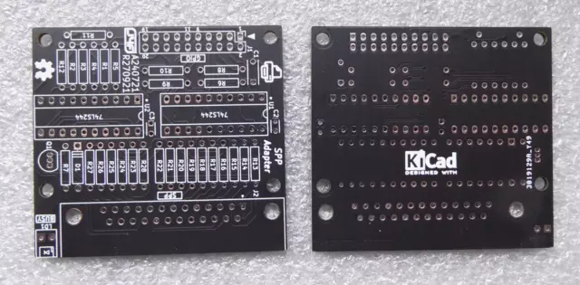 Bare SPP Legacy Parallel Printer PCB for Z80-MBC2, V20-MBC & 68K-MBC (Black)