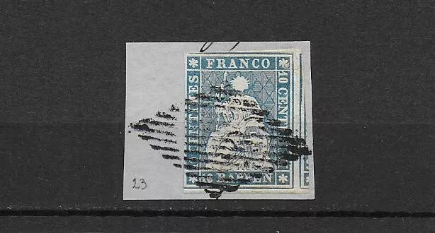 SCHWEIZ 1854 MiNr. 14 auf Briefstück mit sehr schönem RAUTE-STEMPEL! RARITÄT!