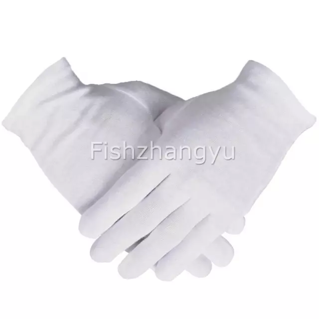 24Pairs Hands Soft Cotton Costume Jewellery White Gloves Work Protector Handling 2