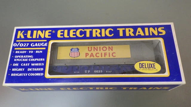 Vtg O Lionel K-LINE K-6623 in Box UP Union Pacific Container Flat Car *Looks New