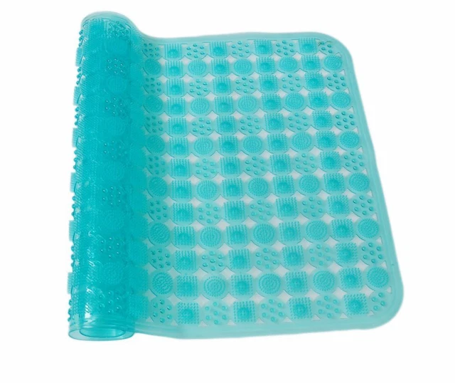 ONE PVC BATHTUB MAT NON-SLIP LARGE SIZE 19"x31" TUB MAT WITH SUCTION CUPS