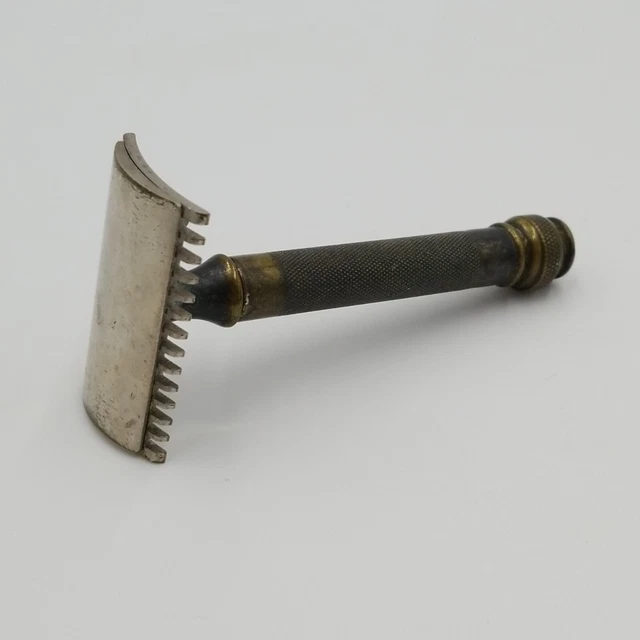 Vintage Gillette 3 Piece Single Ring Open Comb Double Edged Safety Razor