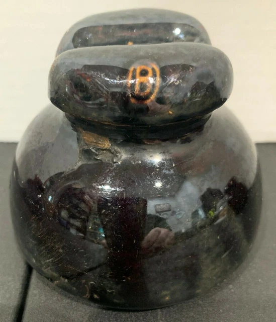 GG Vintage Brown Ohio Brass porcelain insulator