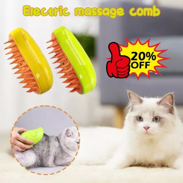 Steamy Cat Brush , 3 In1 Cat Steamy Brush, Self Cleaning Steam Cat Brush[]-