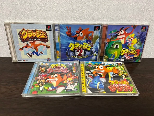CRASH BANDICOOT 1 2 3 Racing Carnival set Sony PS1 Japanese ver Tested ...