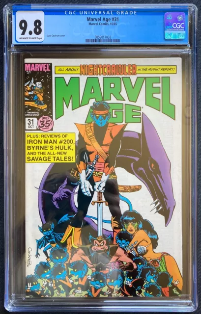Marvel Age 31 CGC 9.8. 1st appearance of Thundercats. Only 6 in the world!