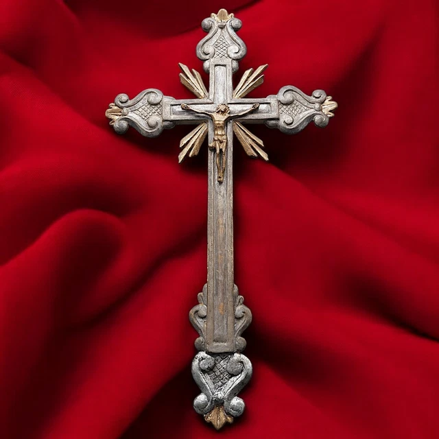 CRISTO IN LEGNO Antico 1600 Crocifisso Religioso Cruz Cross Chiesa Gesù 16 EUR 120,00 - FR