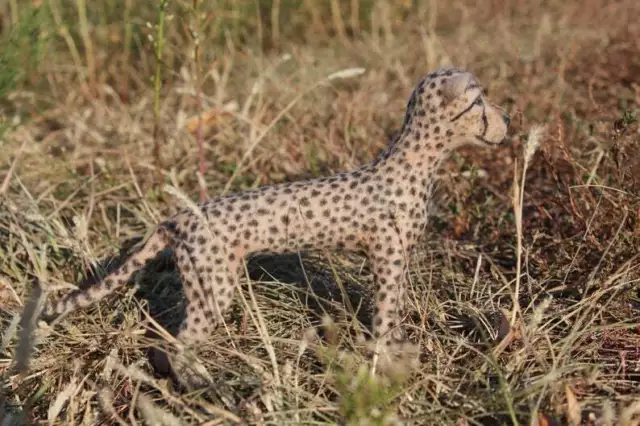 Needle felted toy, OOAK toy, Realistic animal, Cheetah Handmade collectible toy 2