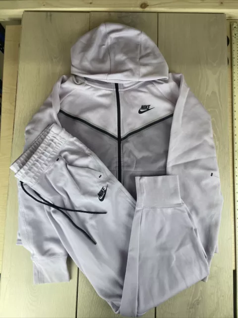 WOMENS NIKE TECH Fleece Purple Lilac Tracksuit Size M L Tech381