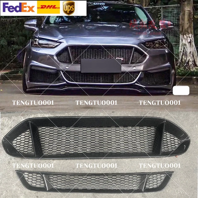 FRONT BUMPER UPPER+LOWER Carbon Fiber Grille For Ford Mondeo Fusion