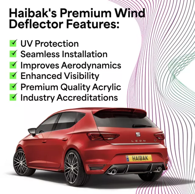 Seat Leon III MK3 2013 Onwards 5 Doors Hatchback Haibak Wind Deflectors 4pc 3