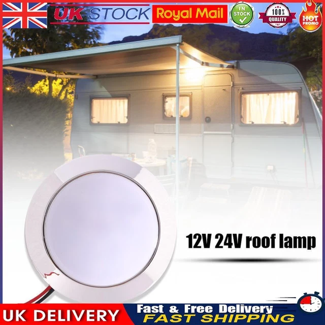 Waterproof 12V 24V Auto 24 SMT LED Dome Reading Lamp for Caravan RV Marine Car