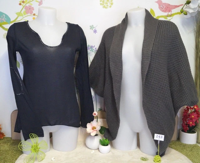 Lot De Vêtements Femme Occasion : Gilet Et Haut Sud Express Tailles 38/40