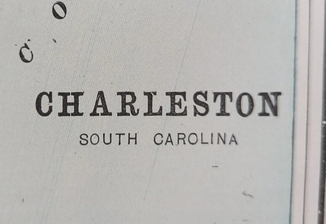 Vintage 1898 CHARLESTON SOUTH CAROLINA SC Map 11"x14" ~ Old Antique Original