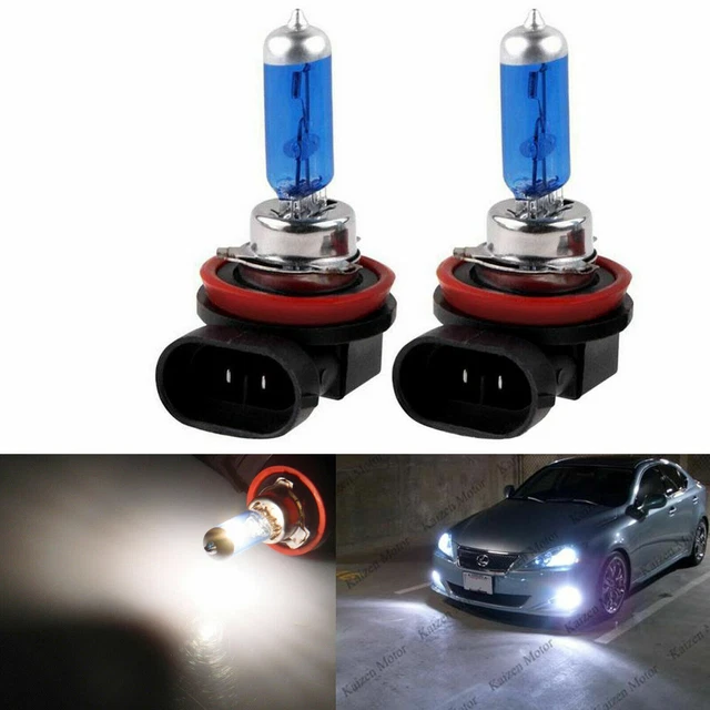 Lot De 2 Ampoules Halogènes H3 12V 55W Super Blanc - Pour Phares Anti-brouillard Ou Feux De Route Voiture - Couleur Blanc, Base Baïonnette