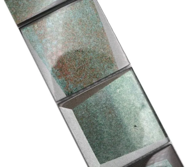 Bordo mosaico bordo mosaico vetro effetto 3D verde scuro lucido WB88BOR-XB20