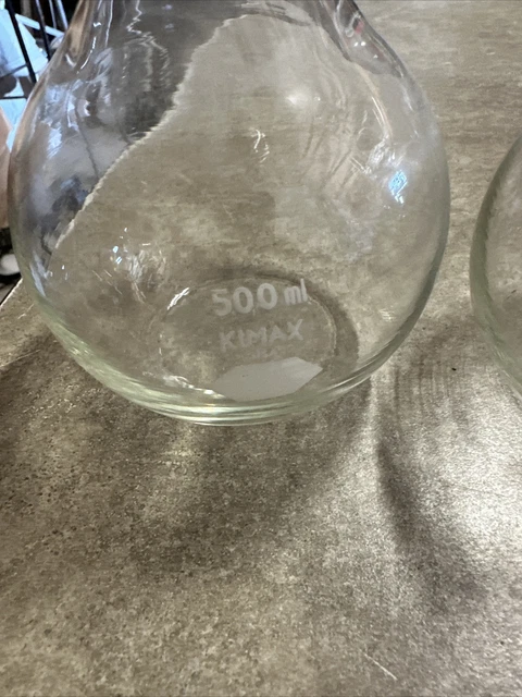 Lot of 2 Kimble/Kimax 500ml Flat Bottom Flask