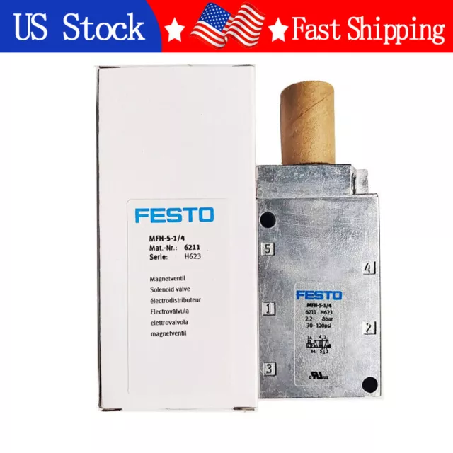 1pcs New Festo original  MFH-5-1/4 Solenoid Valve MFH51/4 6211 US FAST SHIP