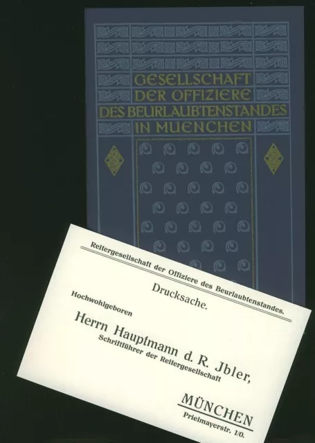 München vor 1914 Militär Garnison Offiziere Bayerische Armee Beurlaubtenstand RP