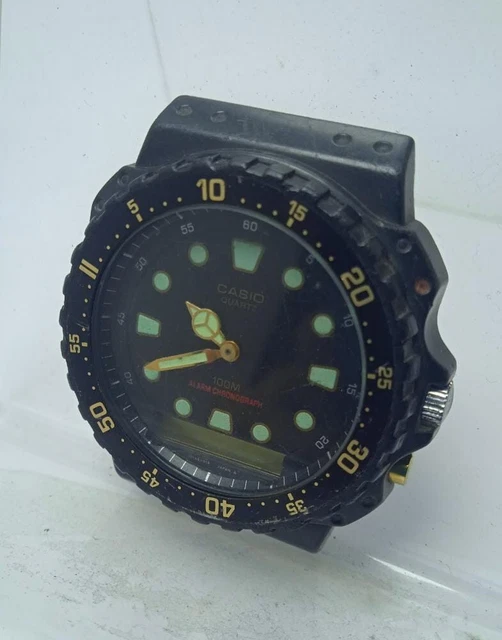 CASIO QUARTZ AQ100W Alarm Chronograph 100M Vintage Men's Watch For