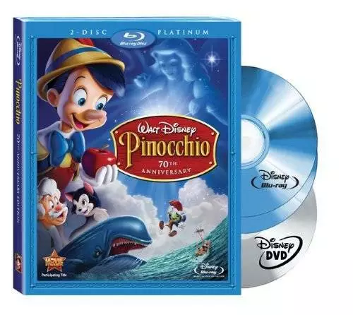 Pinocchio (Two-Disc 70th Anniversary Platinum Edition Blu-ray/DVD Co - VERY GOOD