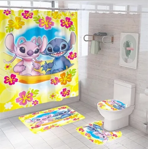 Cartoon Baby Stitch Bathroom Sets,  Shower Curtain Sets