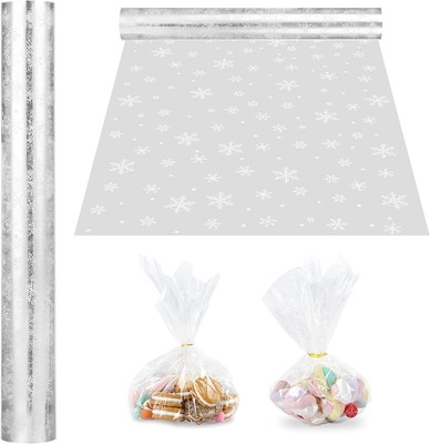 Bouquet 20 m x 40 cm Rotolo di Cellophane Trasparente per Confezioni Regali di Natale Regali con Frutta e Feste in Casa 30 Micron Ideale per Fioristi Ceste Cestini 