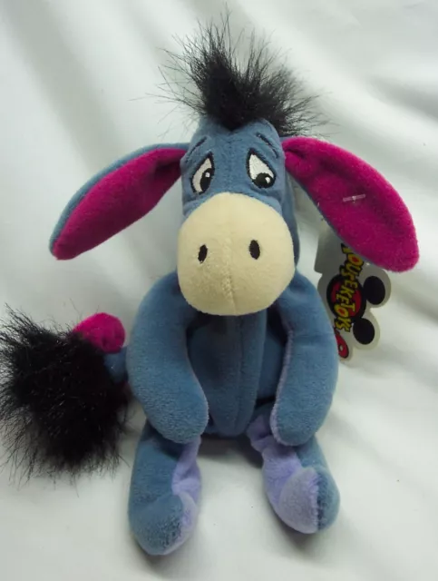 Disney Store Winnie the Pooh NICE EEYORE DONKEY 8" Bean Bag STUFFED ANIMAL NEW