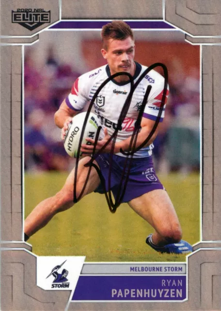 ✺Signed✺ 2020 MELBOURNE STORM NRL Card RYAN PAPENHUYZEN Silver Parallel