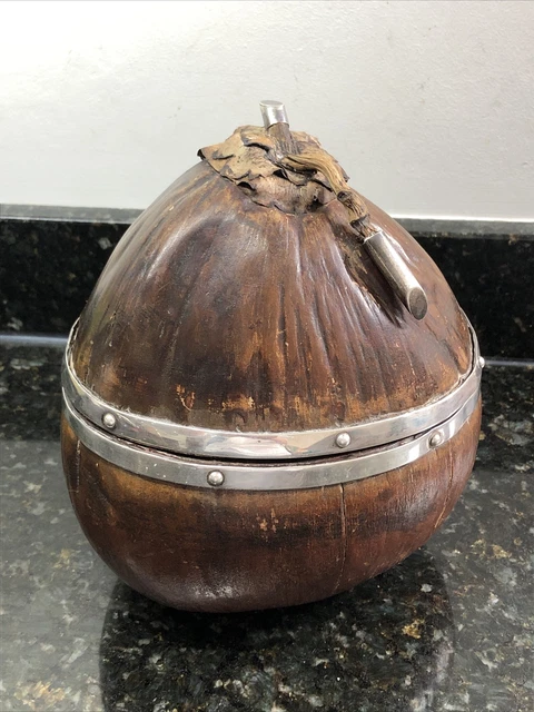 Rare Antique Georgian Coconut & Sterling Silver Tobacco/ Tea Caddy Jar @ 1800 Rare Antique Georgian Coconut & Sterling Silver Tobacco/ Tea Caddy Jar @ 1800