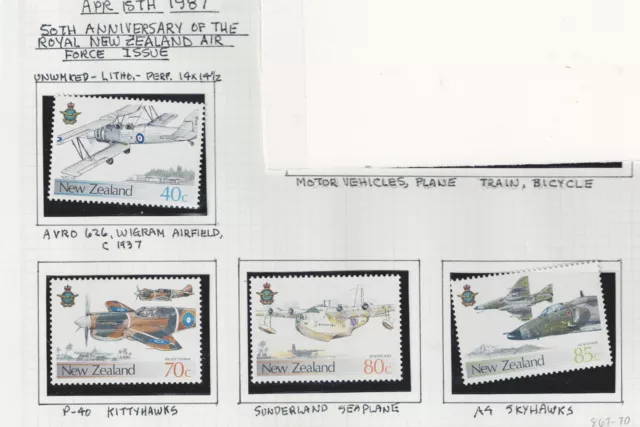 New Zealand Aviation Royal Airforce set 1987 MNH OCE