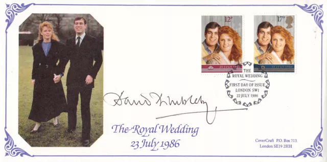 CoverCraft 1986 Royal Wedding official first day cover signed by David Dimbleby
