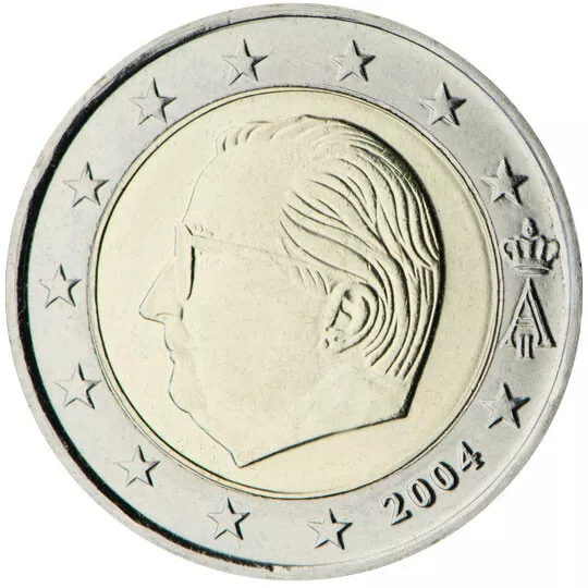 2 Euro Kursmünze Belgien 2004 „Albert II.“ Bankfrisch Unzirkuliert