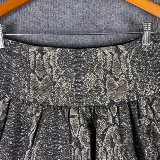 NEW Alice By Temperley Skirt Womens 10 Grey Silvere Flared Venice Snake Print 2