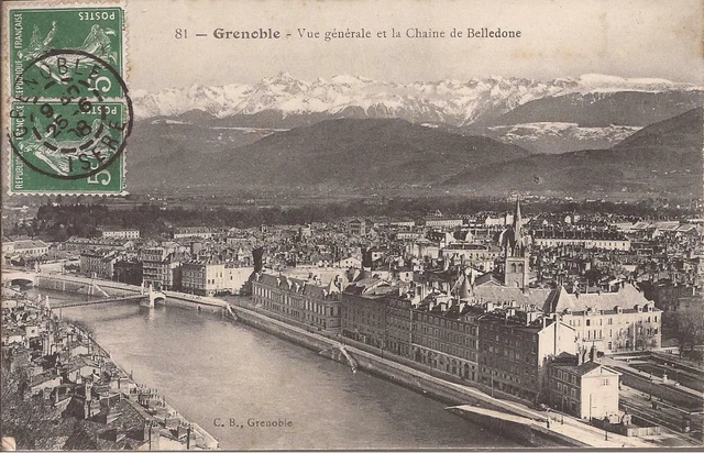 CPA 38 GRENOBLE. VUE GENERALE. BELLEDONE.....ECRITE.EN 1908 TBE (ref 49)
