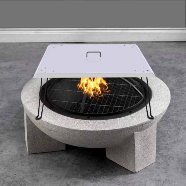 Fire Pit Burner Cover Modern 30*30*13 inch w/ Folable Leg Household Rectangular