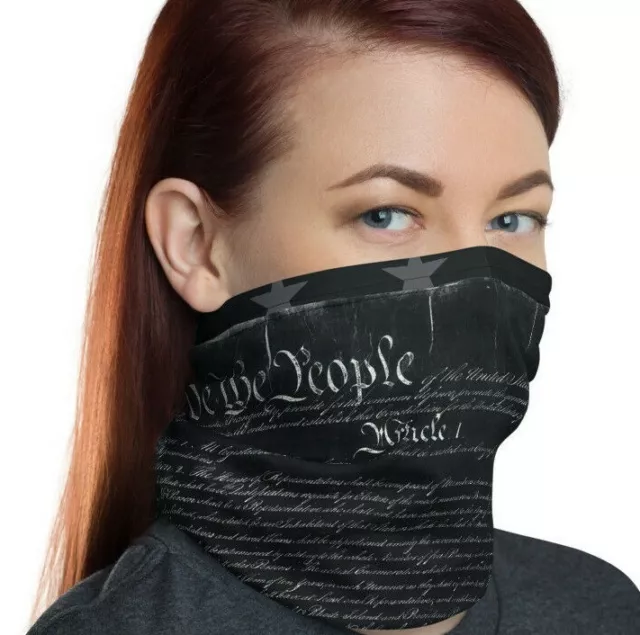 We The People Gunmetal Grey Constitution Face Mask, United States, Neck Gaiter