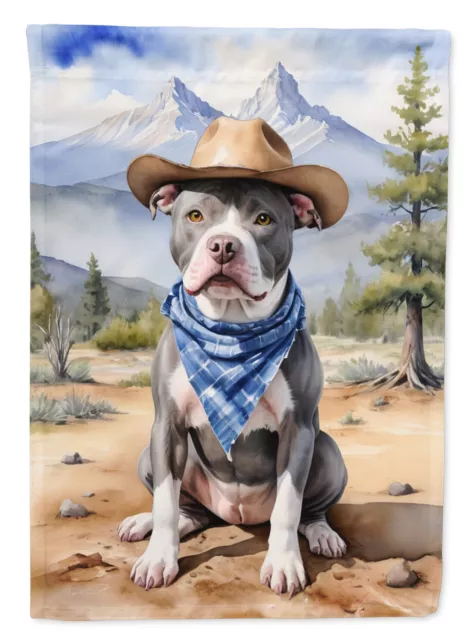 Pit Bull Terrier Cowboy Western Welcome Flag Garden Size DAC5953GF