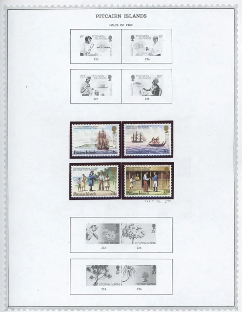 PITCAIRN ISLANDS Album Page Lot #129 - SEE SCAN - $$$