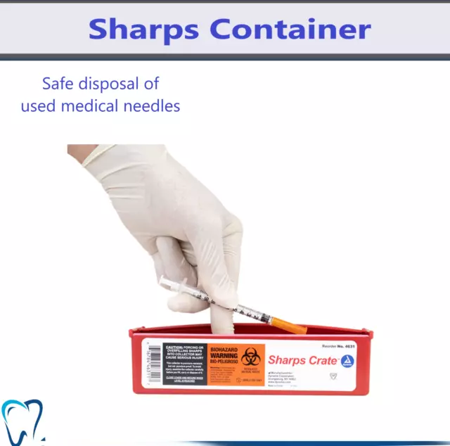 Sharps Container 0.5 Quart | Biohazard Needle and Syringe Disposal with Flip Lid