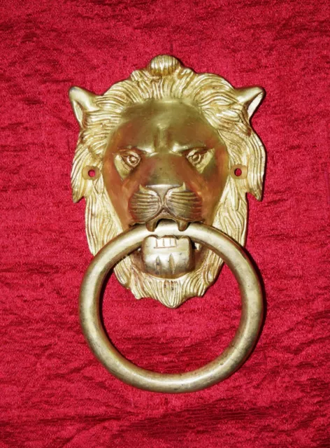 Lion Tête Forme Sonnette Laiton Handmade Animal Design Home Porte Heurtoir UR82