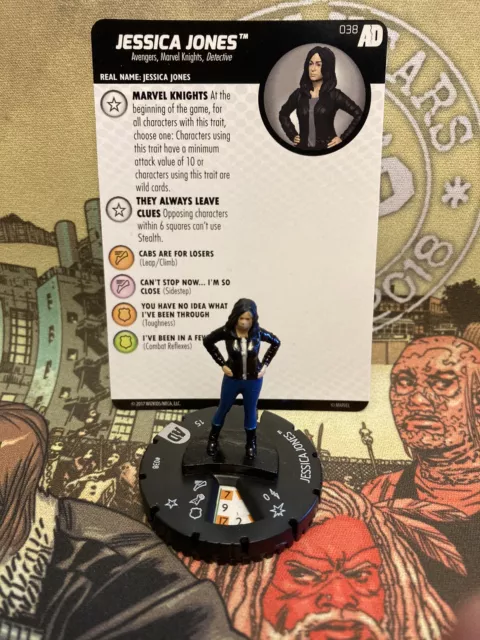 Heroclix Marvel Avengers Defenders War Jessica Jones 038 Rare Figure W/Card