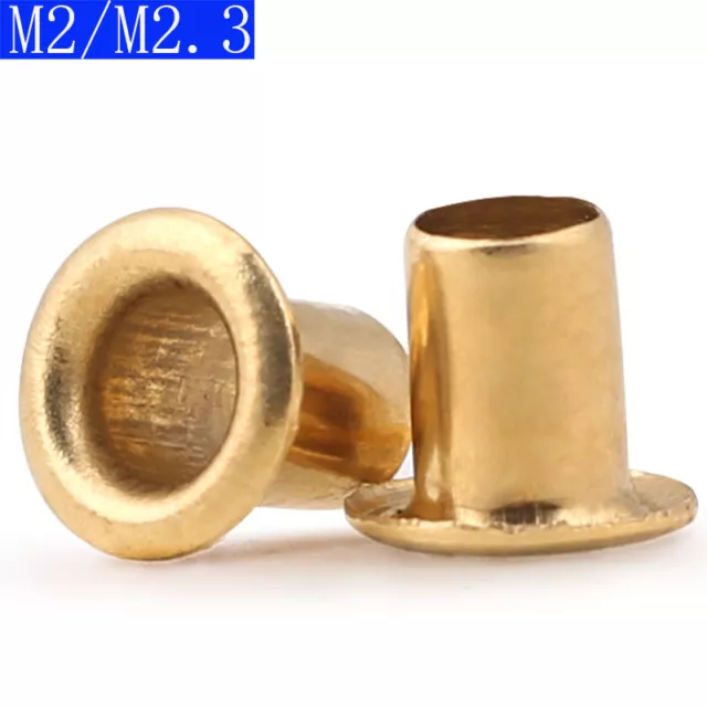 M2 M2.3 2mm Copper Brass Vias Rivet Nuts Through Hole Rivets Hollow Grommets