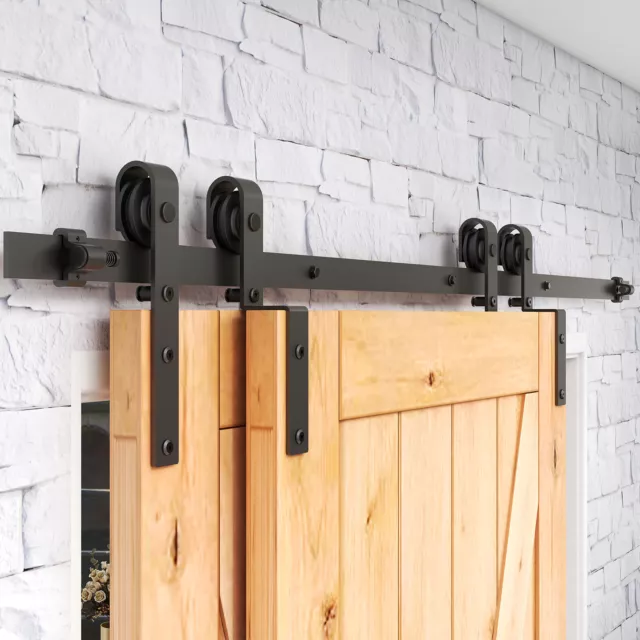 6FT 6.6FT Sliding Barn Door Hardware Kit Track Set for Single/Bypass Double Door