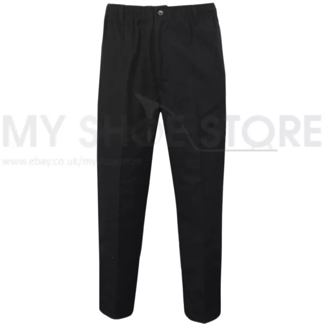 Mens Rugby Trousers Full Elasticated Waist Casual Smart Pocket Pants Big Plus