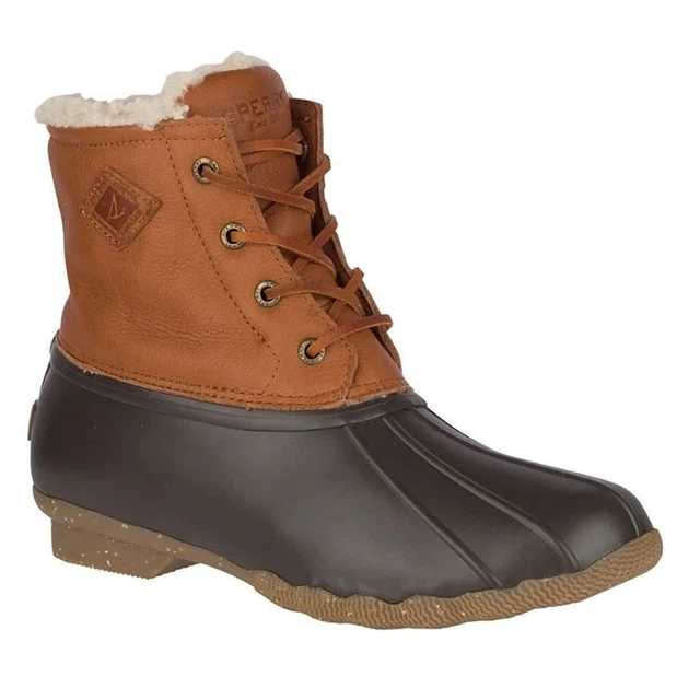 SPERRY WOMEN S SALTWATER Winter Luxe Duck Boot STS84371 Tan NIB