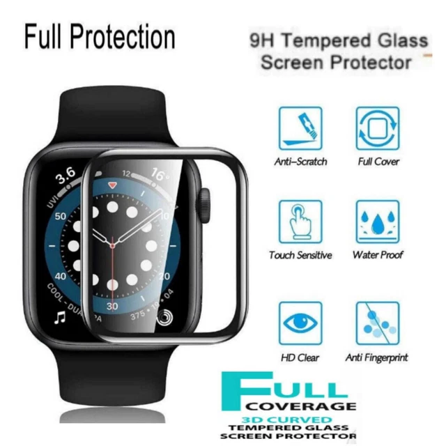 3D Tempered Glass Screen Protector For Apple iWatch Series1- 8 40mm,44mm,45MM